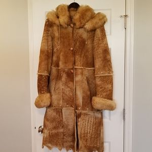 Genuine shearling sheapskin coat